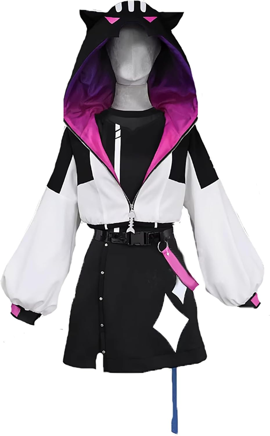 Malymoon] コスプレ アニマル 動物 キャット ねこ 猫耳 白 黒 グレー